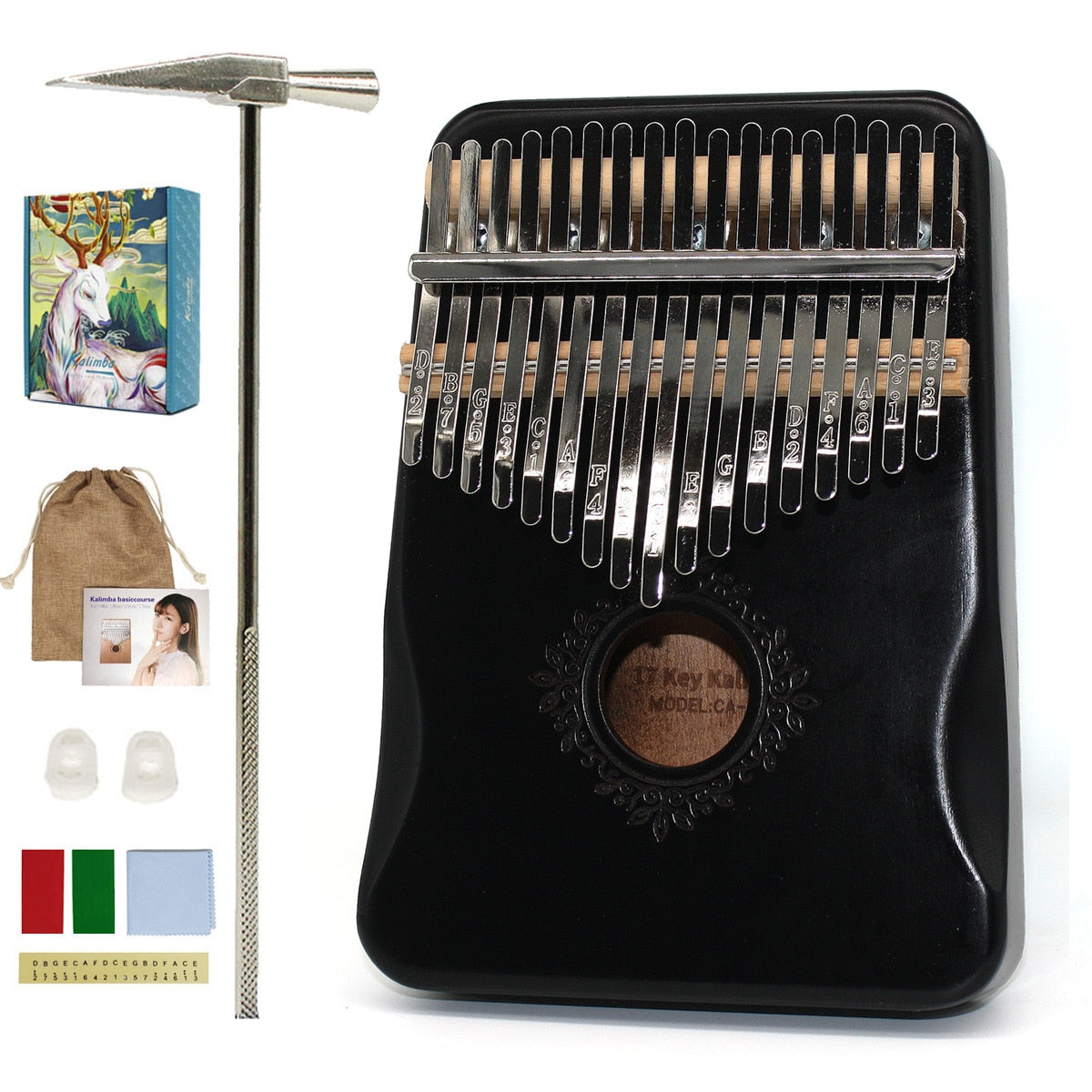 17 Keys Wood Mbira Body Piano for kids