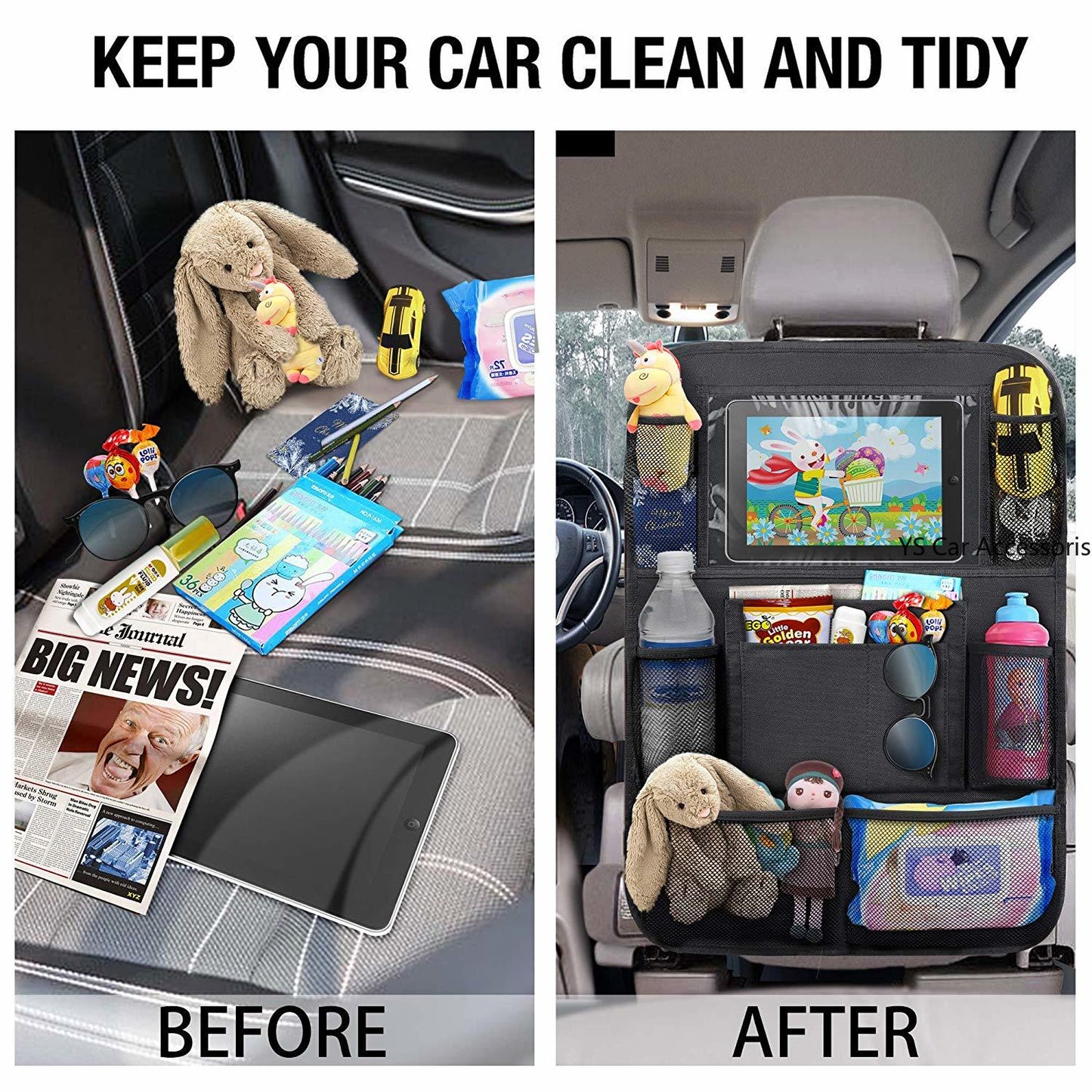ST Car Back Seat Organizer Kids Car Backseat Cover