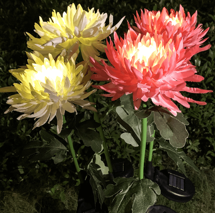 Waterproof solar Artificial chrysanthemum garden LED light - ST healthy life