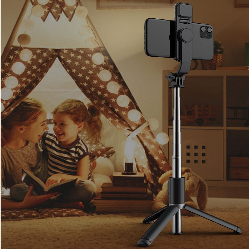 6 in 1 Wireless Bluetooth foldable mini tripod Selfie Stick