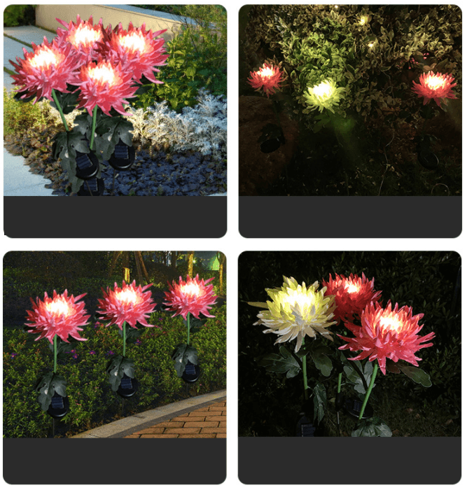 Waterproof solar Artificial chrysanthemum garden LED light - ST healthy life
