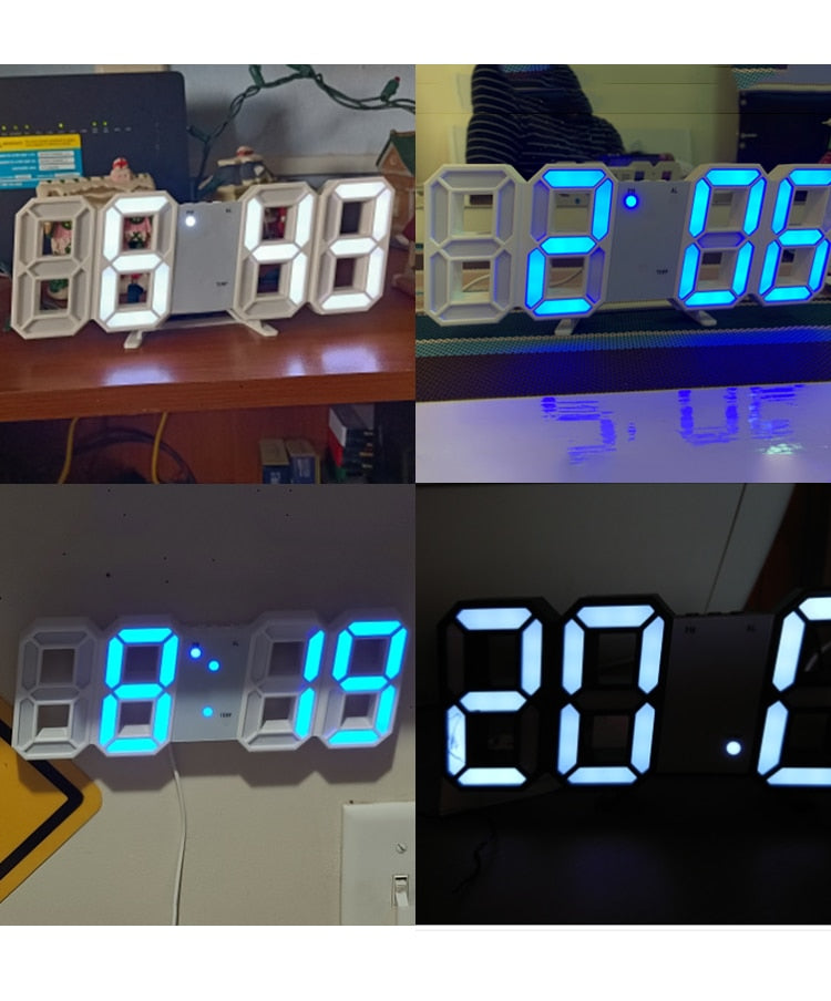 3D LED Wall Clock Display for Living Room