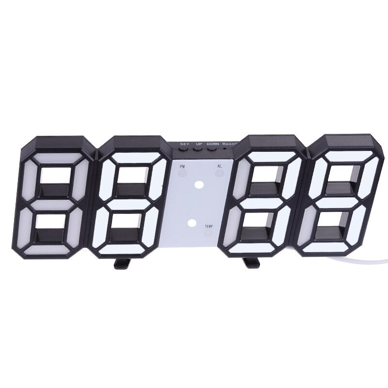 3D LED Wall Clock Display for Living Room