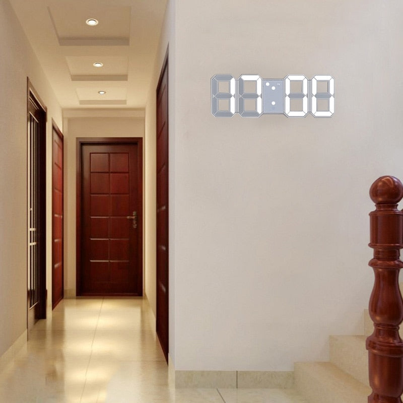 3D led digital wall clock for household