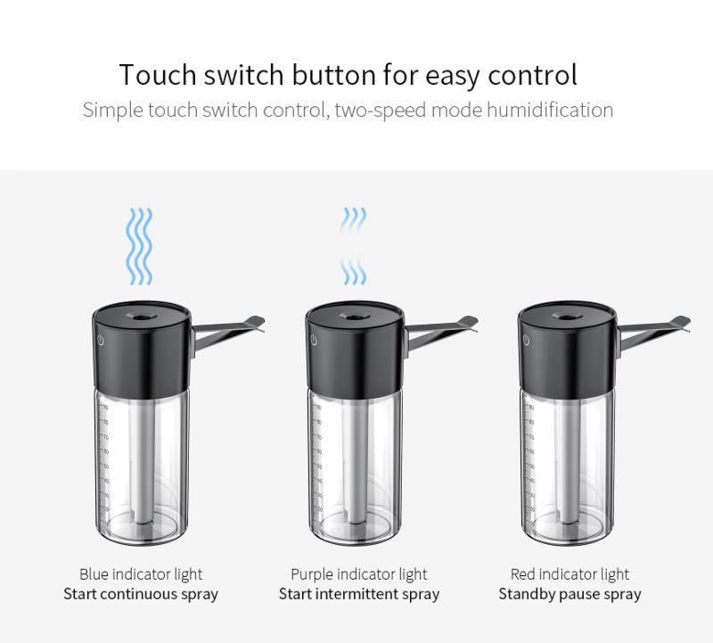 touch switch button easy to use car humidifier