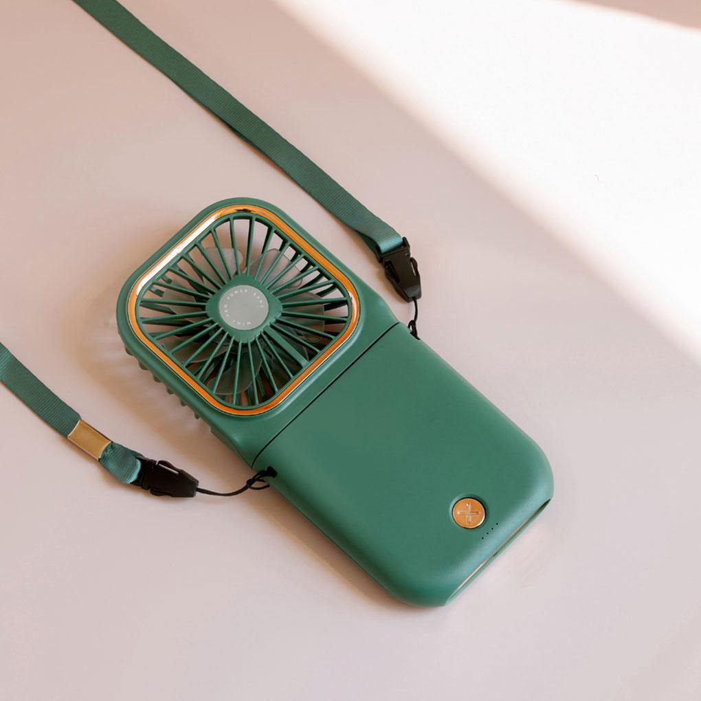3000mah power bank neck hanging fan