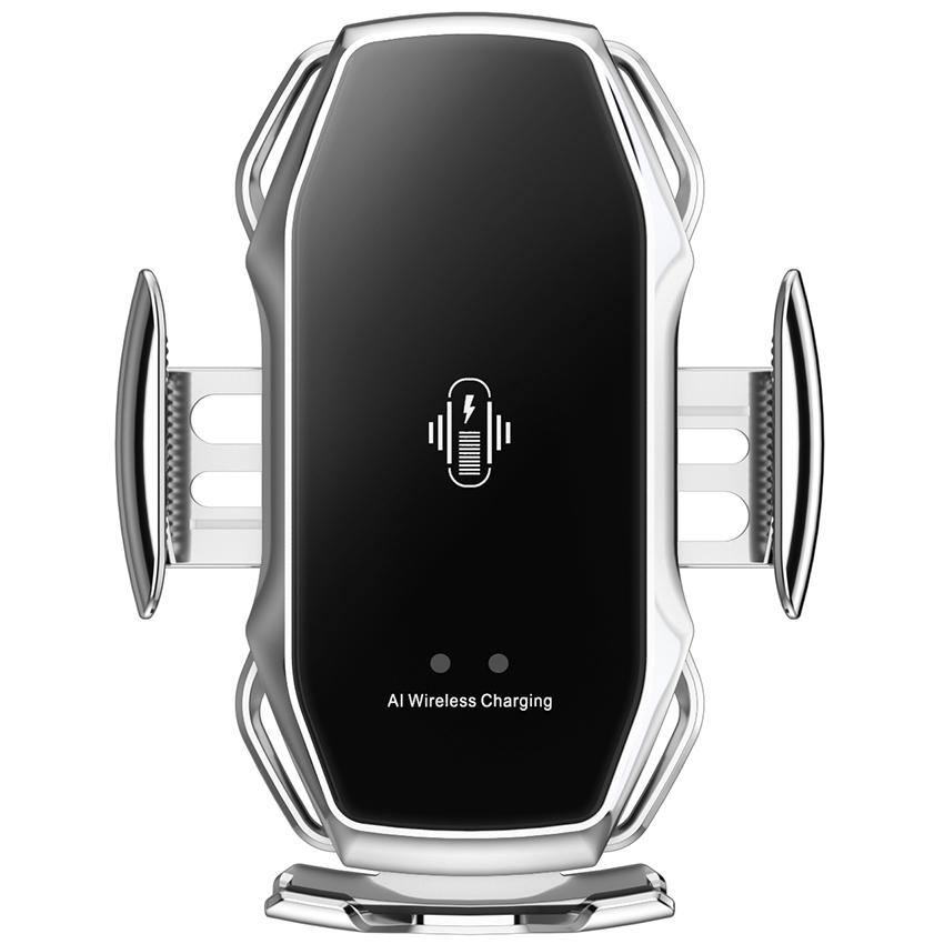 silver wilress charging car holder