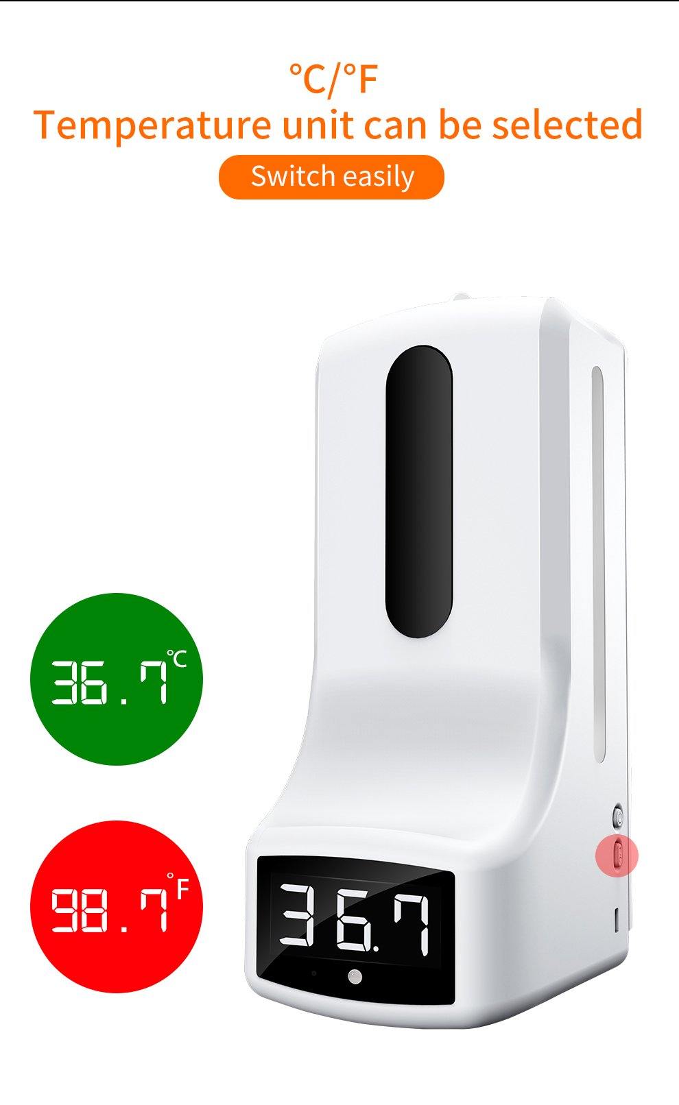 temperature test soap dispenser