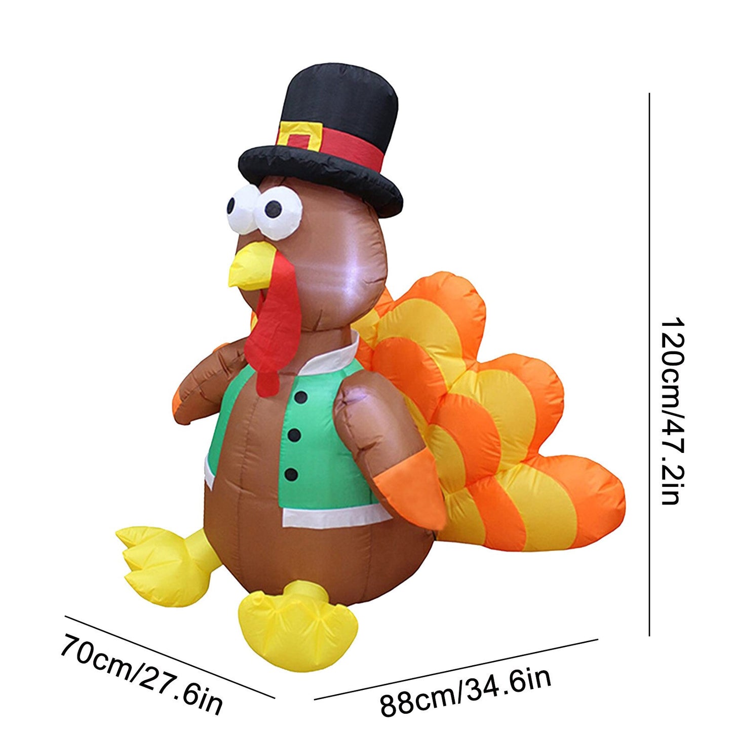 Big size thanksgiving Inflated turkey with led lights