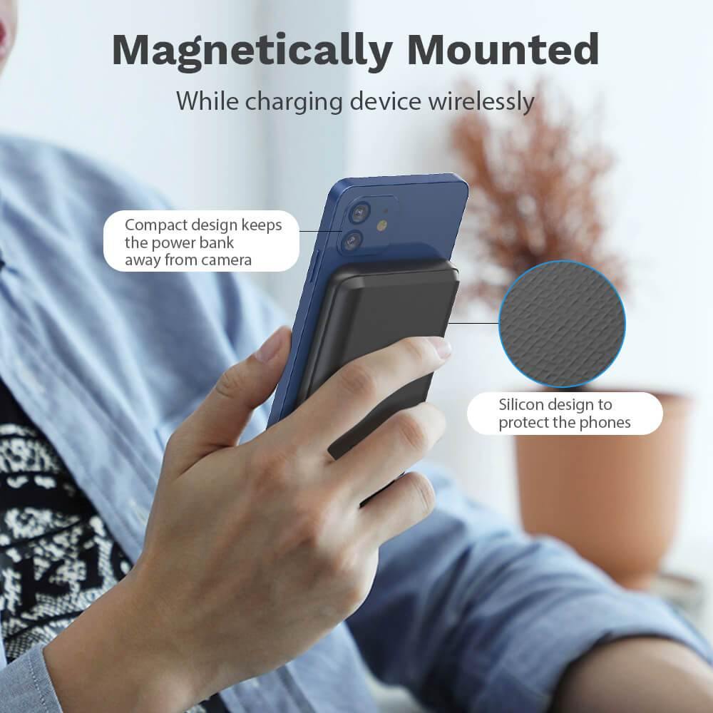 compact design magetically mounted wireless charger for iphone