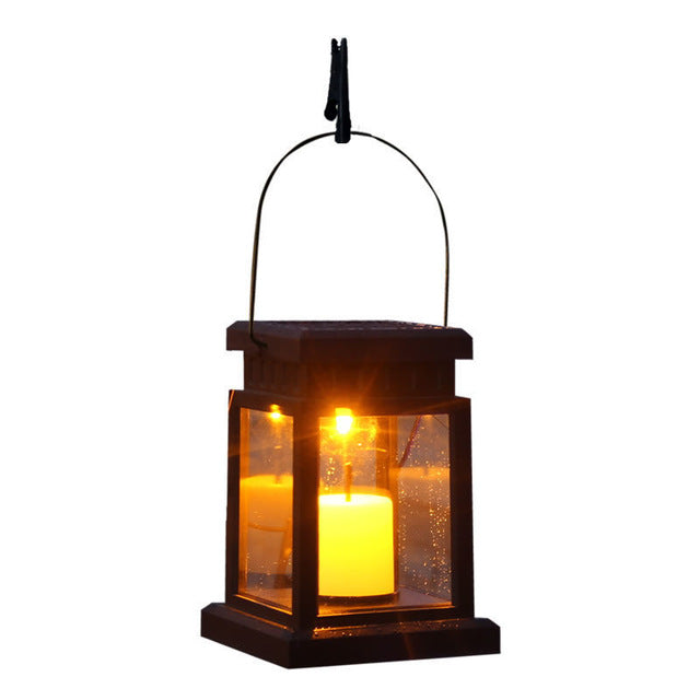 Outdoor led solar candles lantern