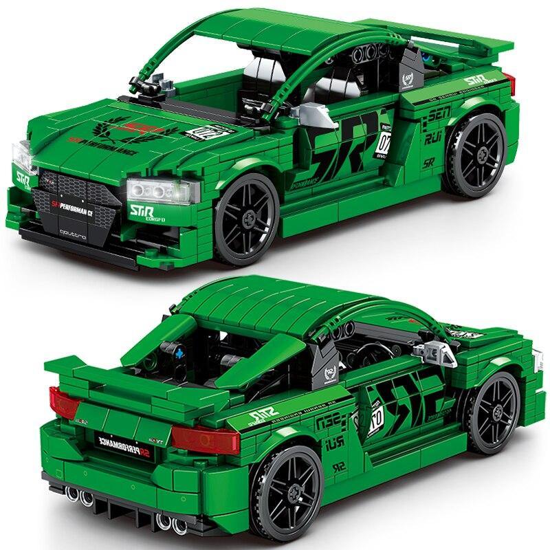 green vehicle brick toys for boys gift