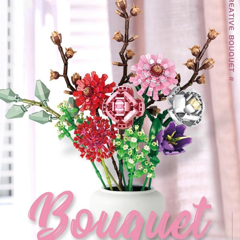 ST Building Blocks Flower Bouquet Bricks DIY Toys - ST healthy life