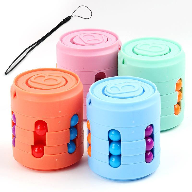 mini magic bean rotating cube keychain toy