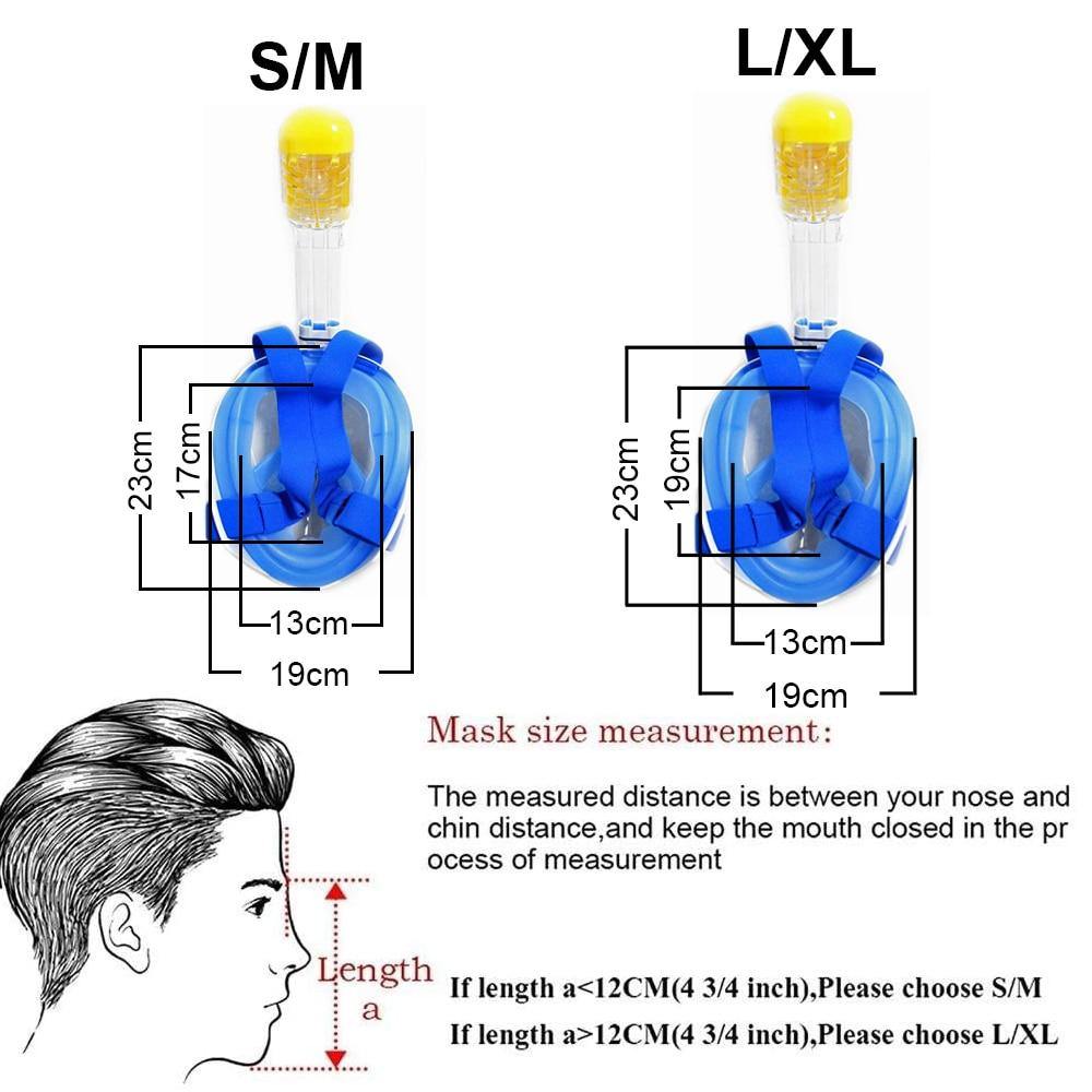 two size underwater mask