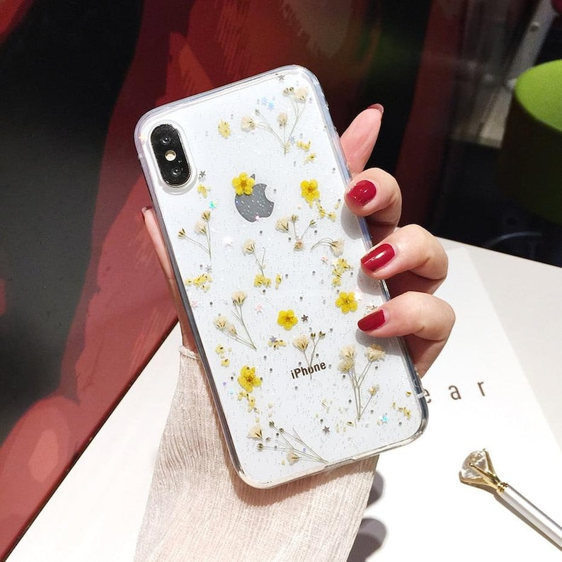Pressed Dried  Flower Handmade iPhone Case