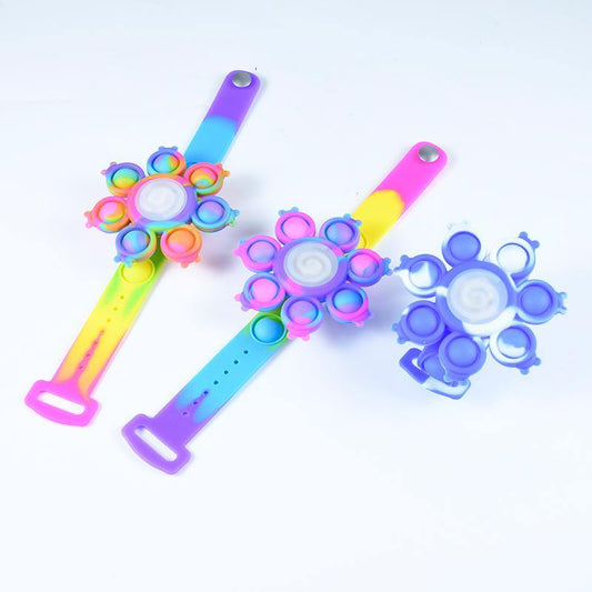 Pop it RGB light spin silicone grade bracelet