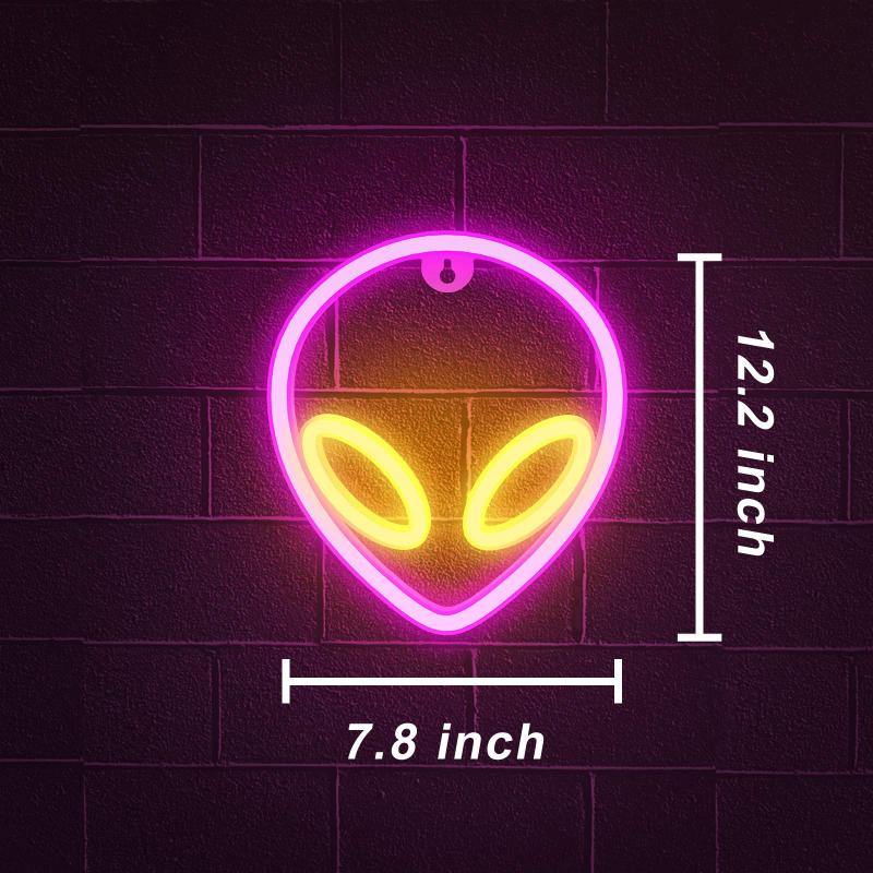 12.2 inch*7.8 inch alien shape neon light