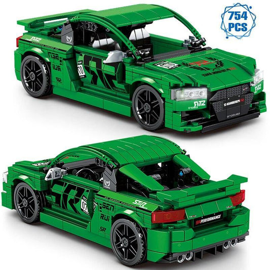 754 pcs green car model building blocks